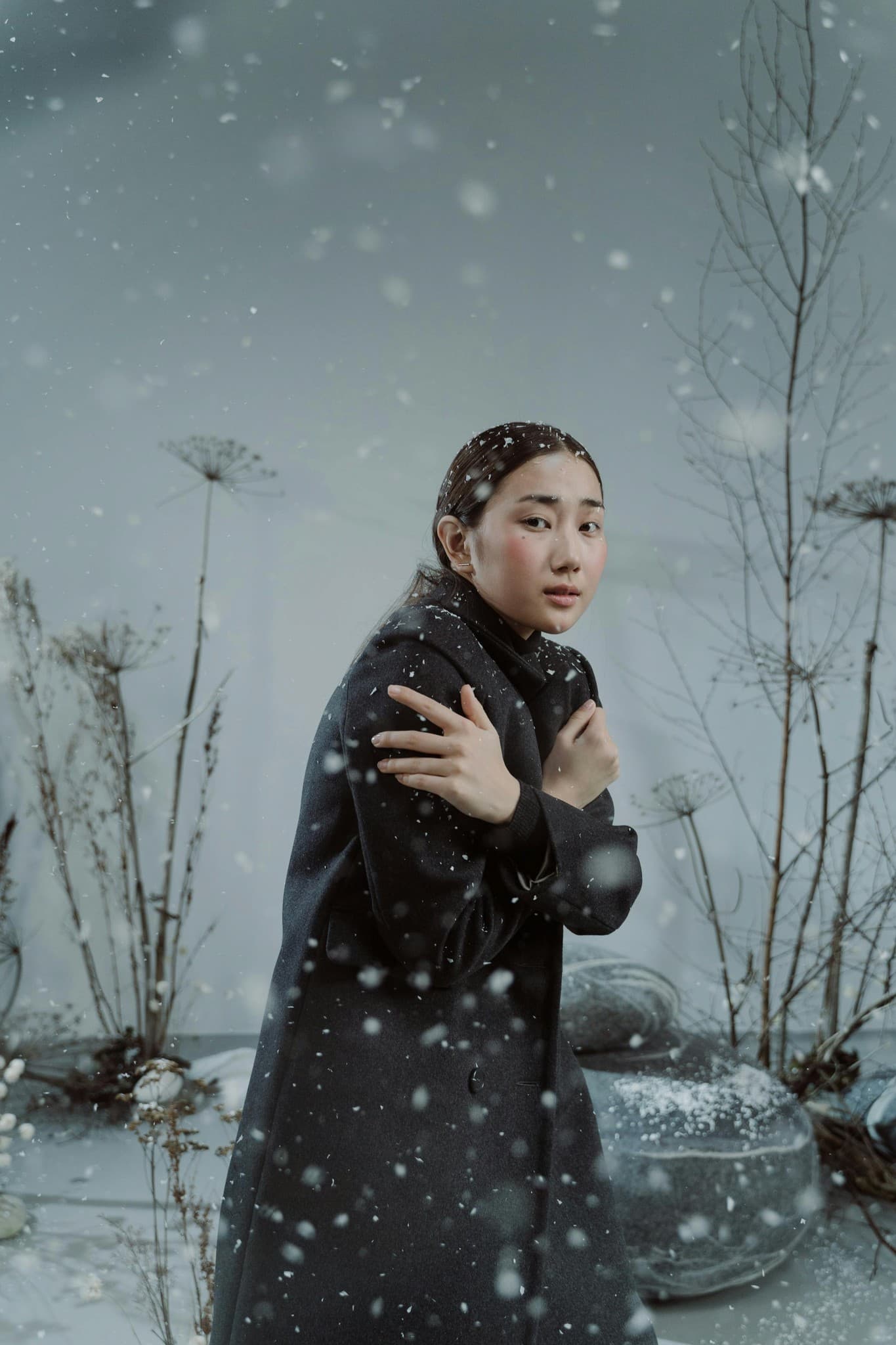 Woman in snow